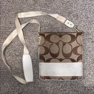 Brown and White Crossbody Bag